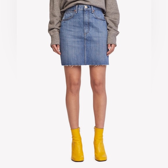 Rag & Bone Denim Moss Skirt Clean Levee - Picture 3 of 8